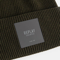 Replay Essentials Ribbed Jungle Green Beanie