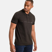 Calvin Klein Logo Repeat Black Polo Shirt