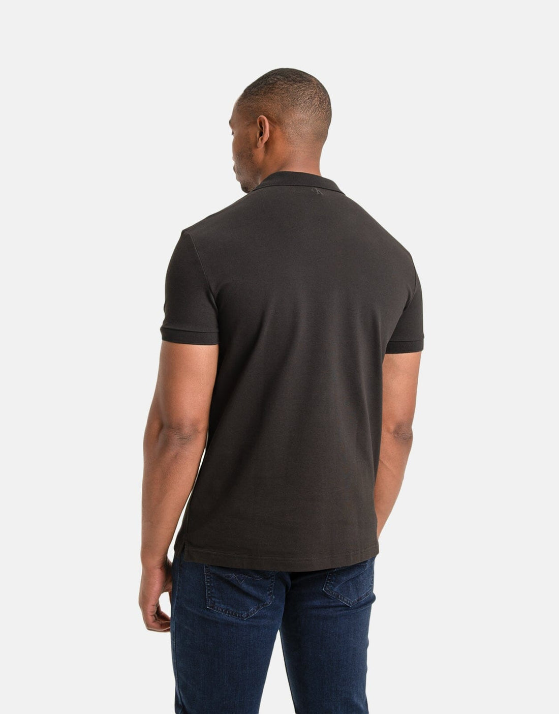 Calvin Klein Logo Repeat Black Polo Shirt