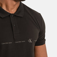 Calvin Klein Logo Repeat Black Polo Shirt