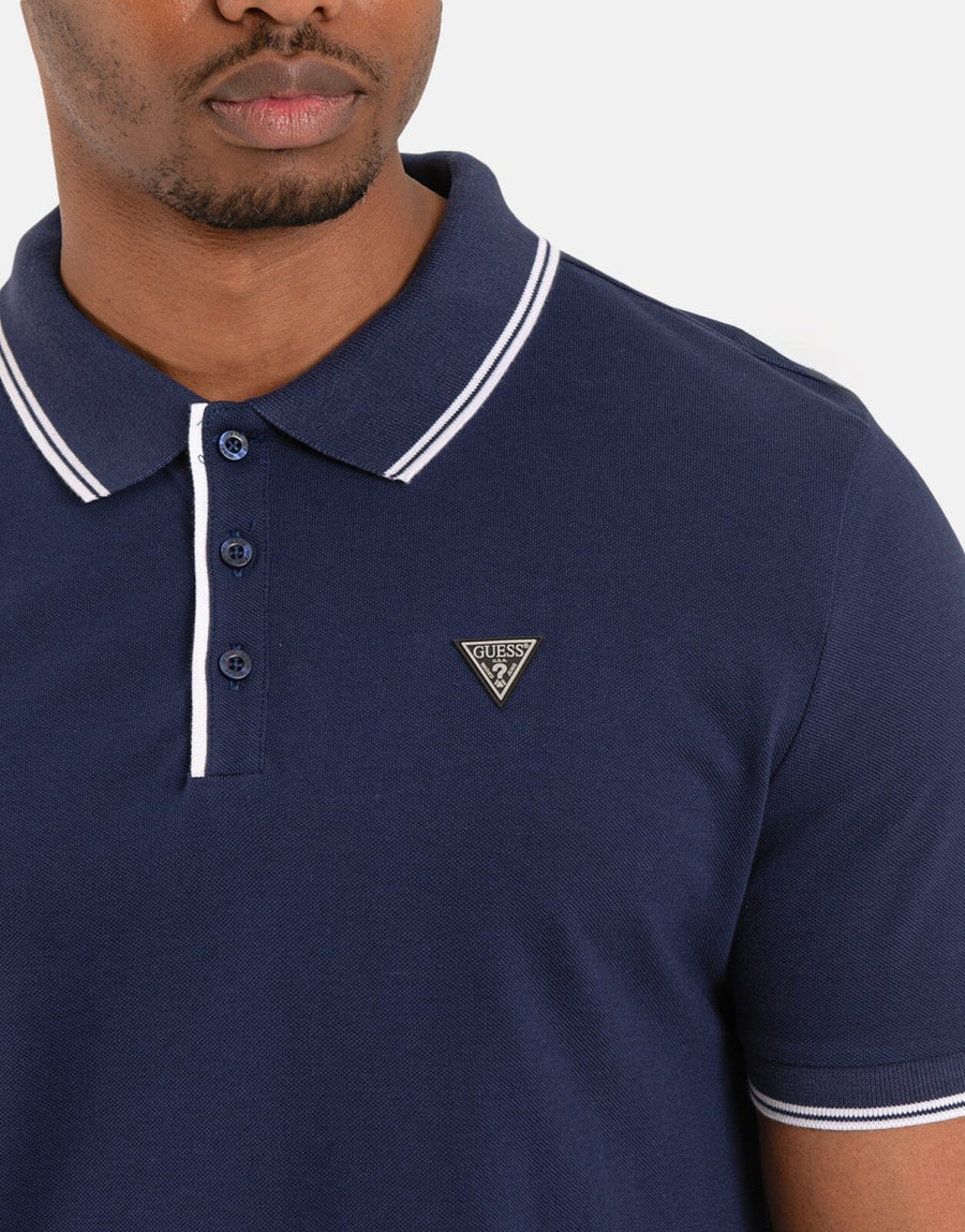 Guess Tipped Core Polo Shirt Blue