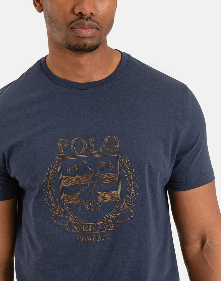 Polo Crest Embroidered Navy T-Shirt