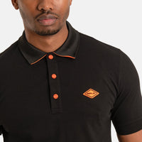 Replay Orange Logo Black Polo Shirt