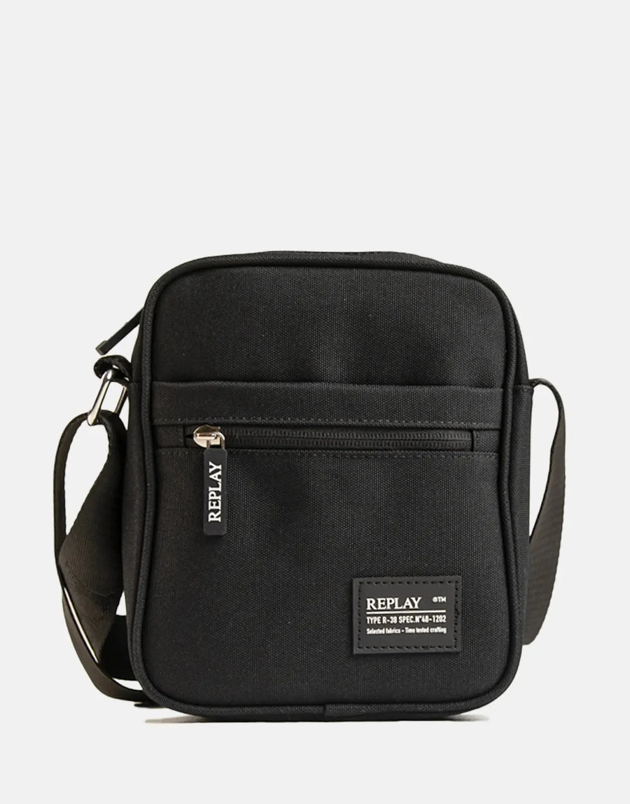 Replay Black Canvas Side Bag