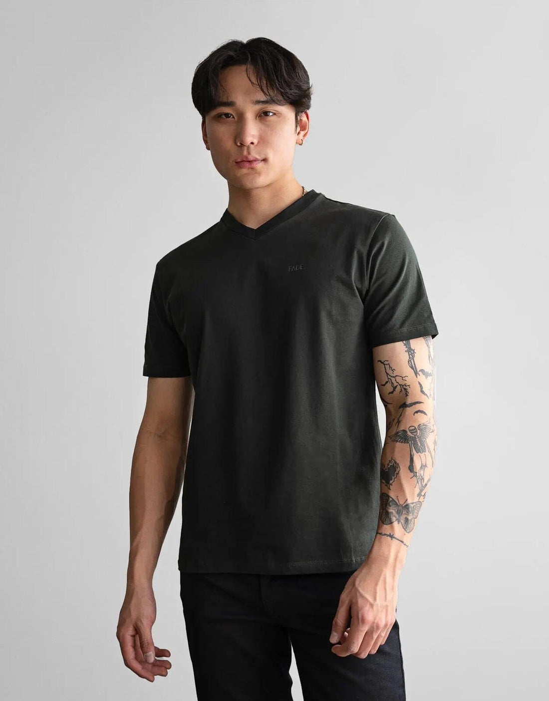 Fade Essential V-Neck Green T-Shirt