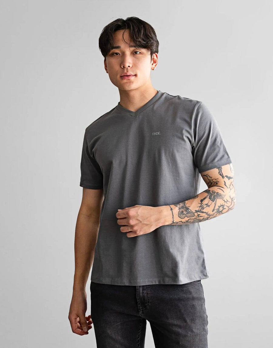 Fade Essential V-Neck Grey T-Shirt