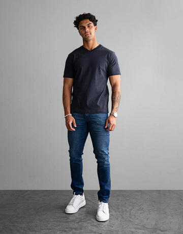 Fade Essential V-Neck Navy T-Shirt