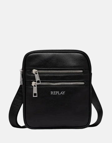 Replay Double Zip Black Bag