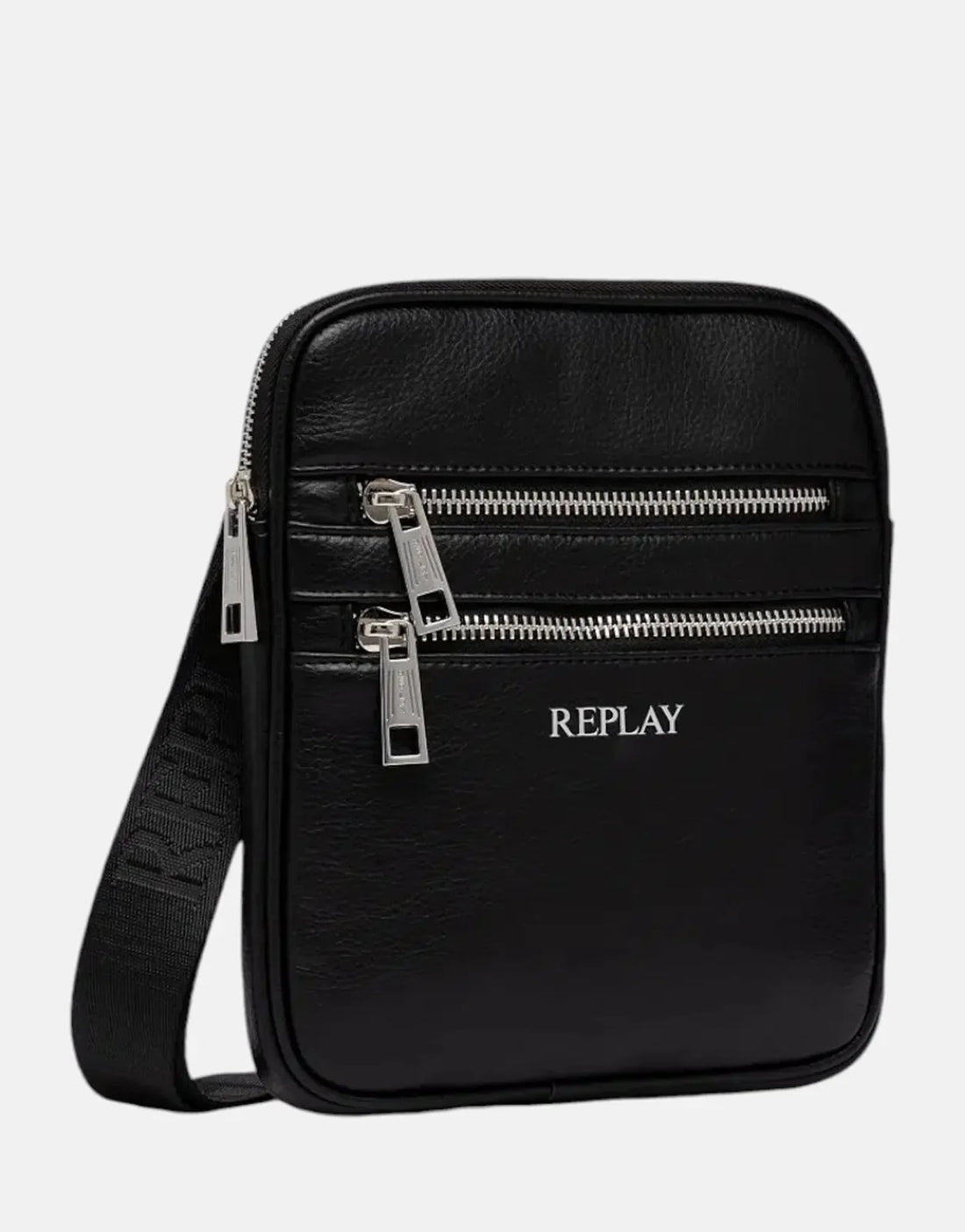 Replay Double Zip Black Bag