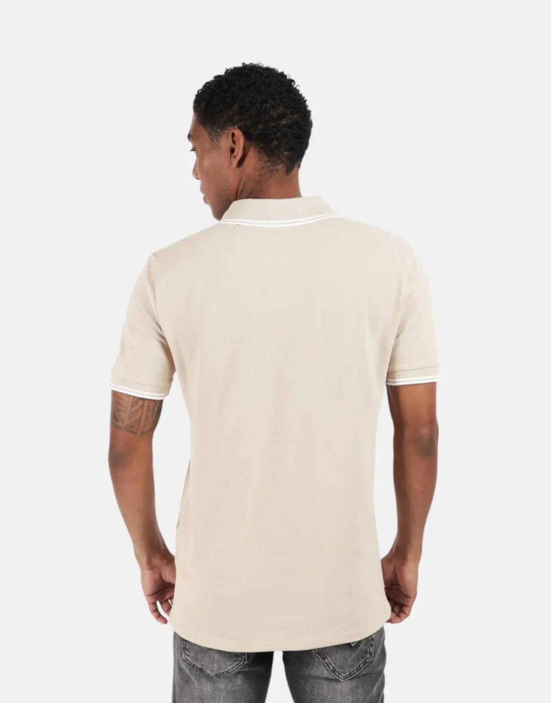 Guess Tipped Core Beige Polo Shirt