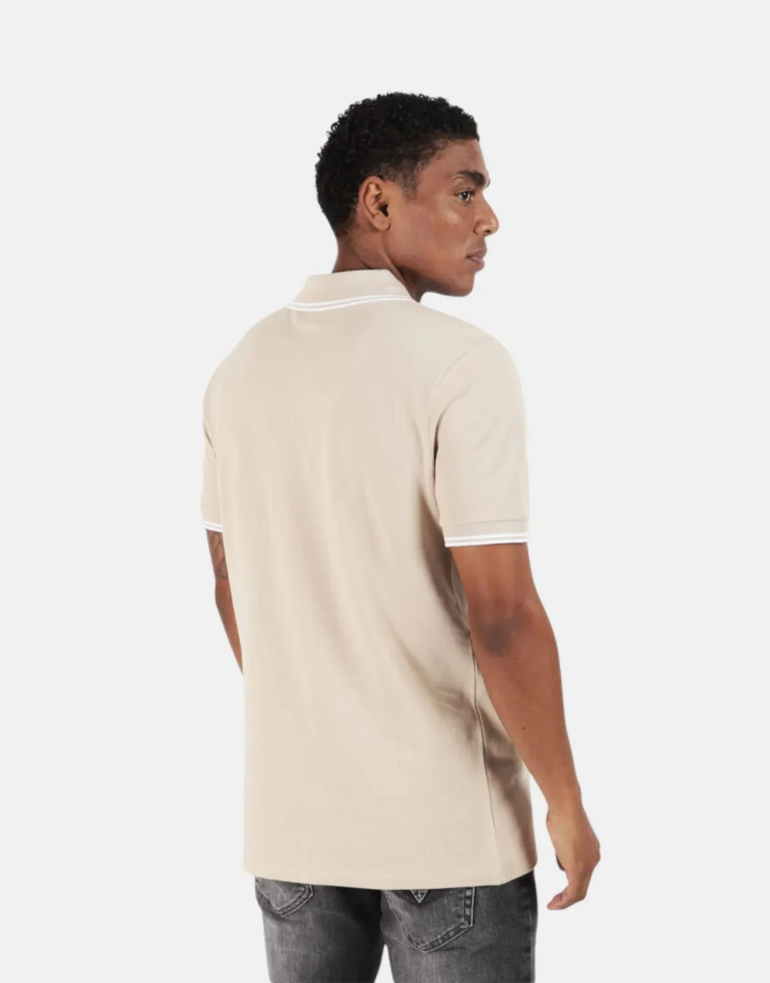 Guess Tipped Core Beige Polo Shirt