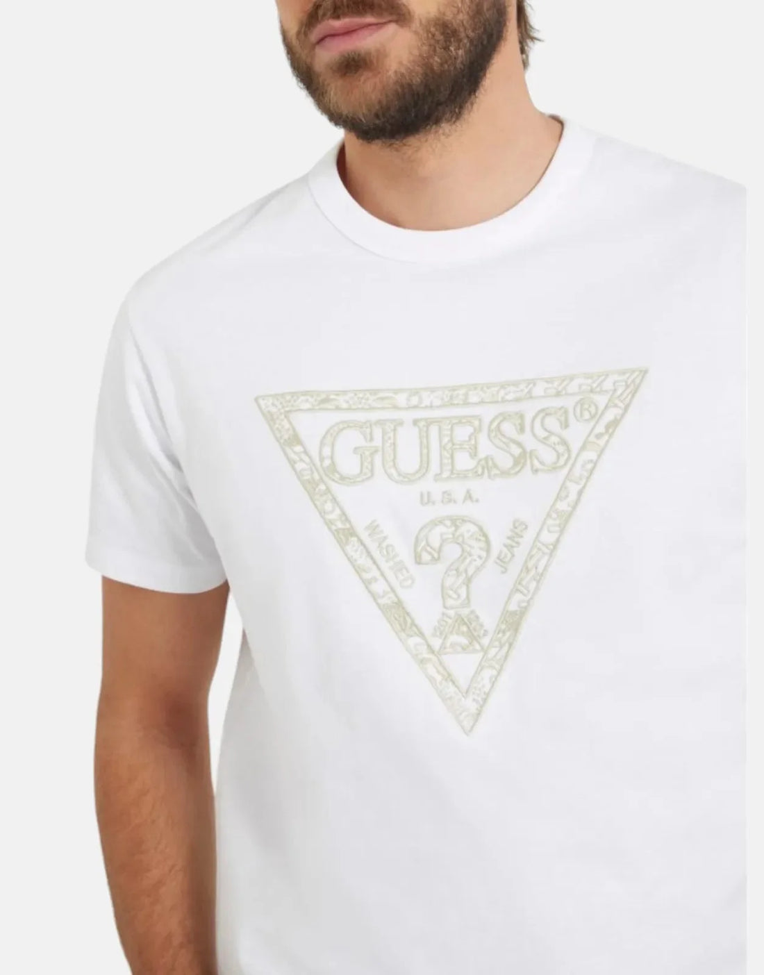 Guess Triangle Embro White T-Shirt