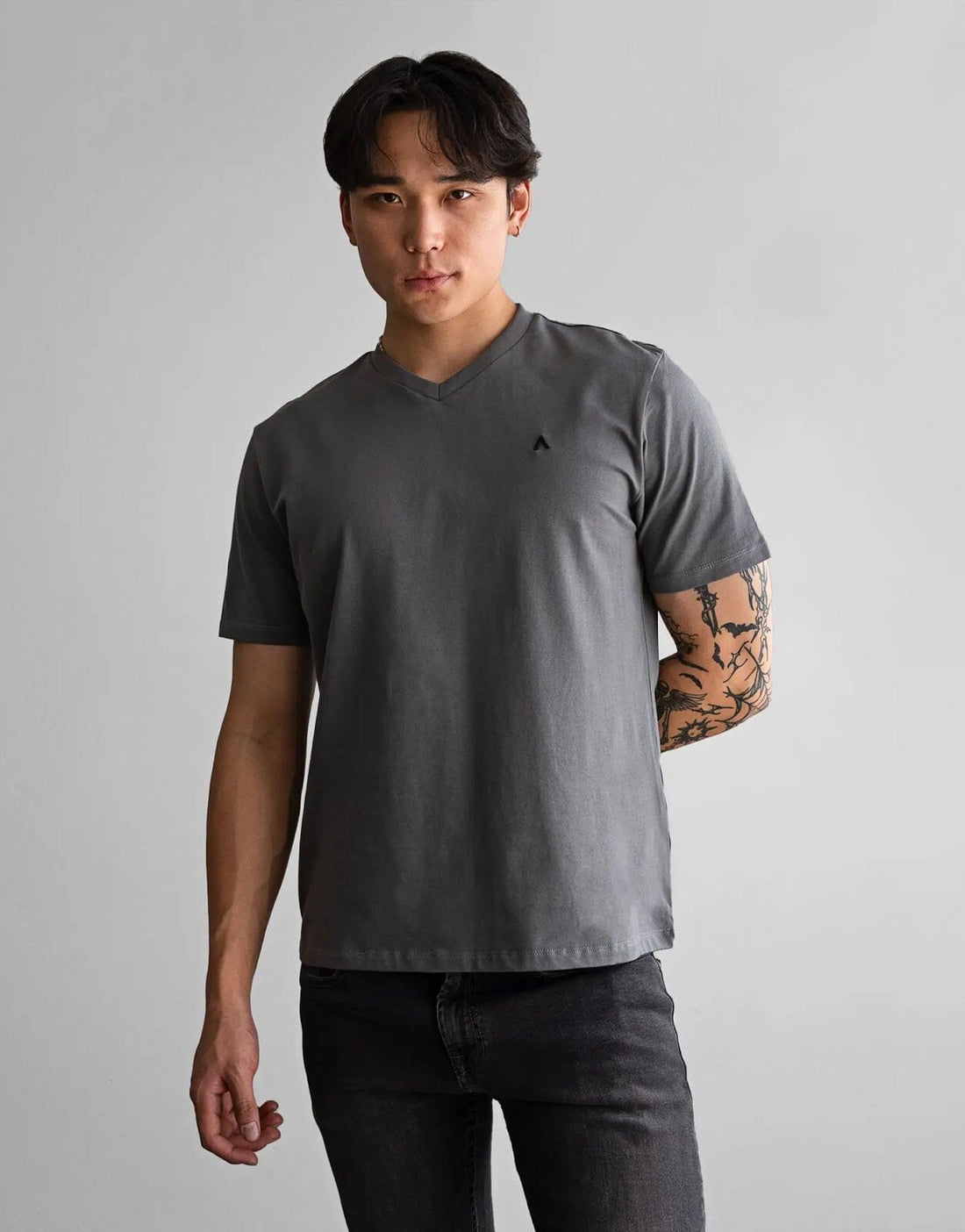 Fade Icon V-Neck Grey T-Shirt