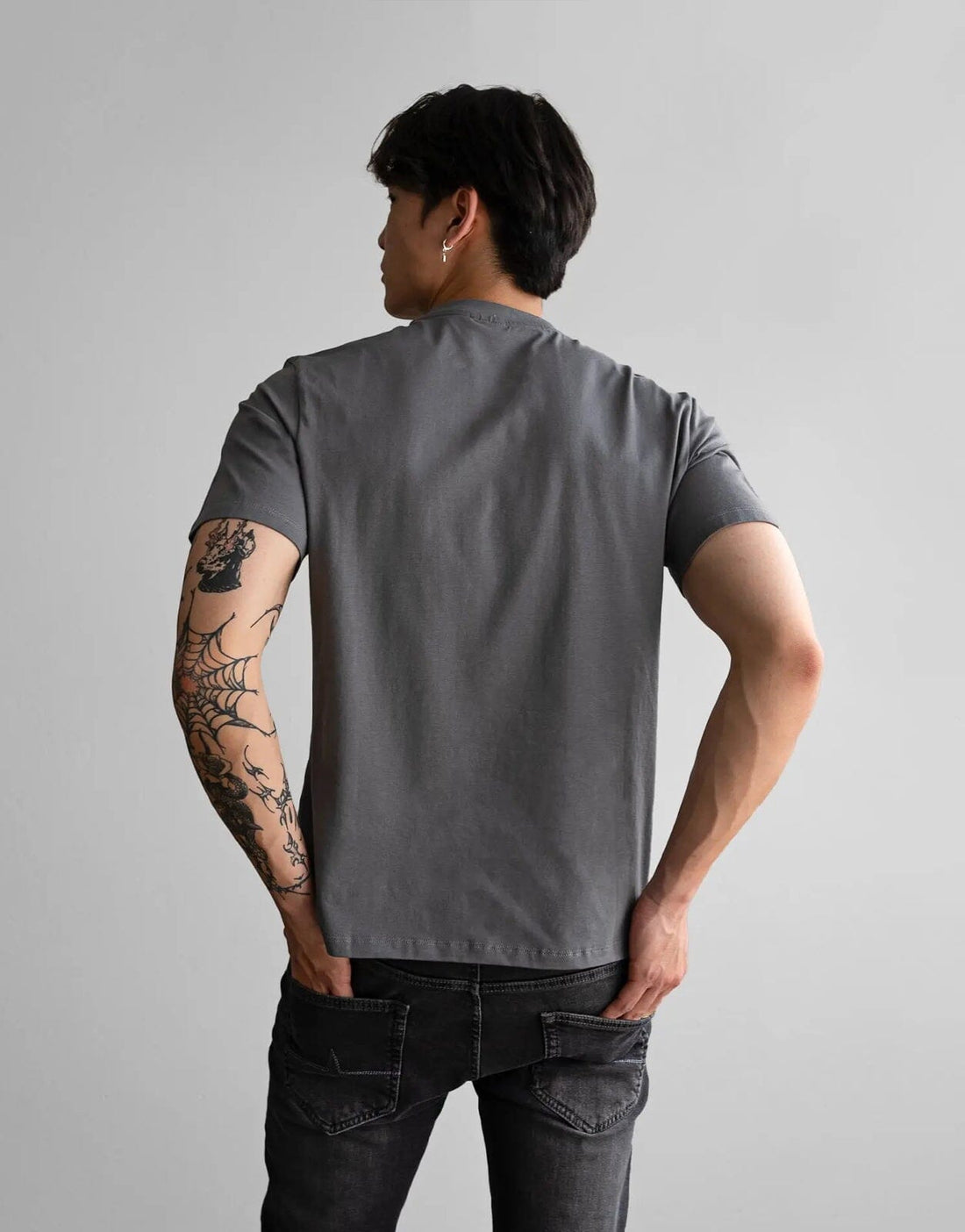 Fade Icon V-Neck Grey T-Shirt