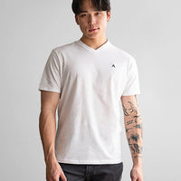 Fade Icon V-Neck White T-Shirt