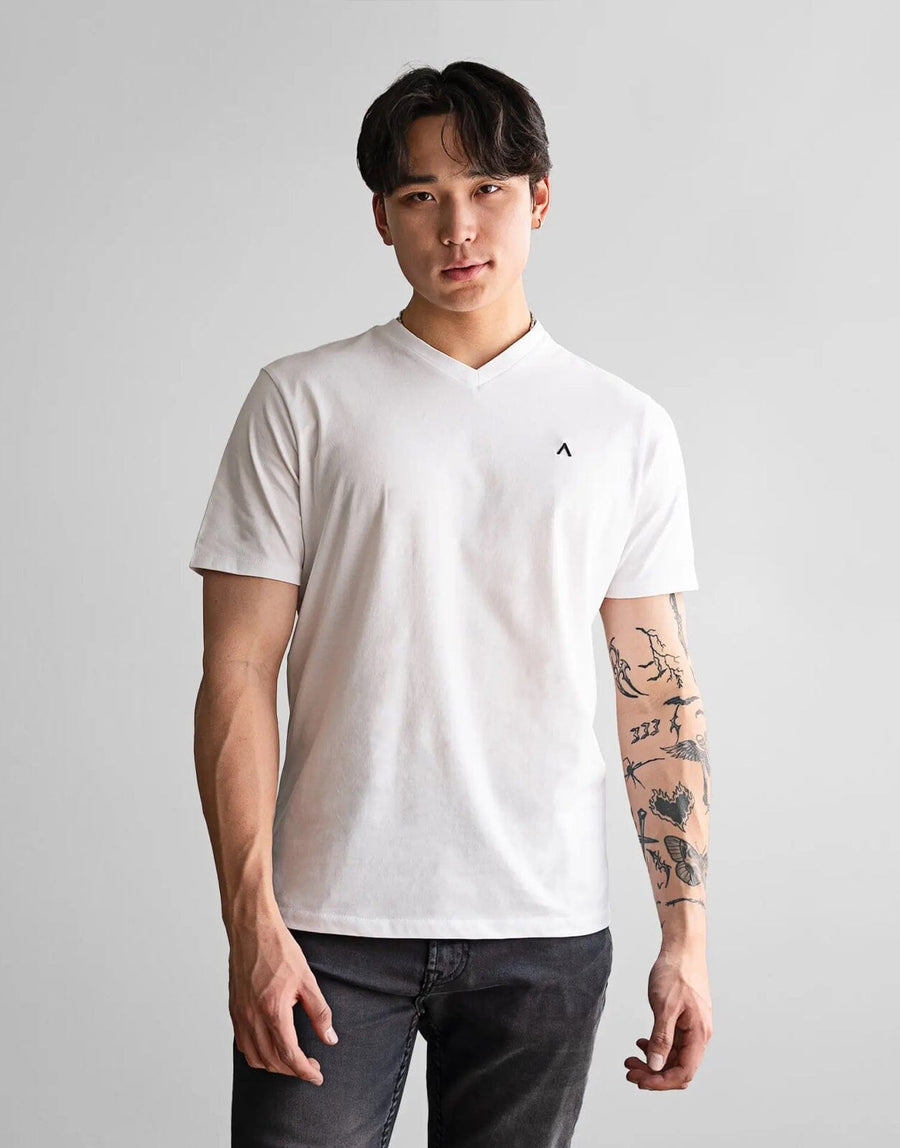 Fade Icon V-Neck White T-Shirt