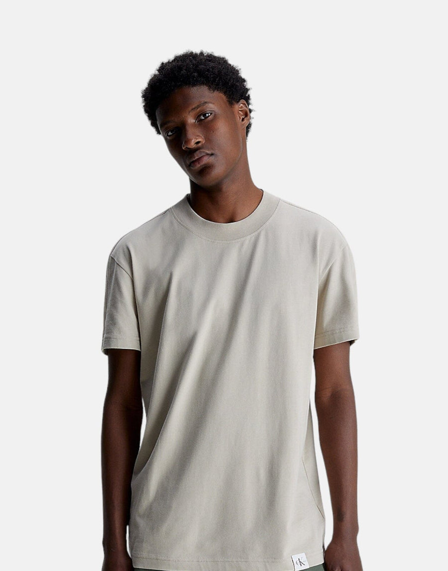 Calvin Klein Woven Tab Taupe T-Shirt