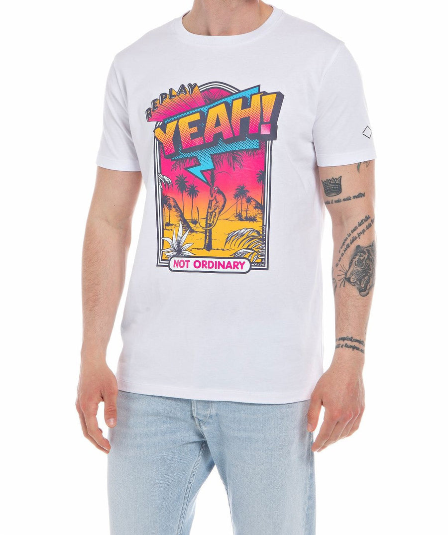 Replay Jersey T-Shirt With Pop Print