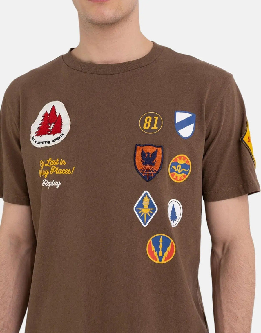 Replay Save The Forest Multi Badge T-Shirt Wood