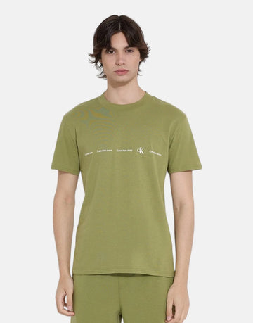 Calvin Klein Logo Repeat Olive T-Shirt