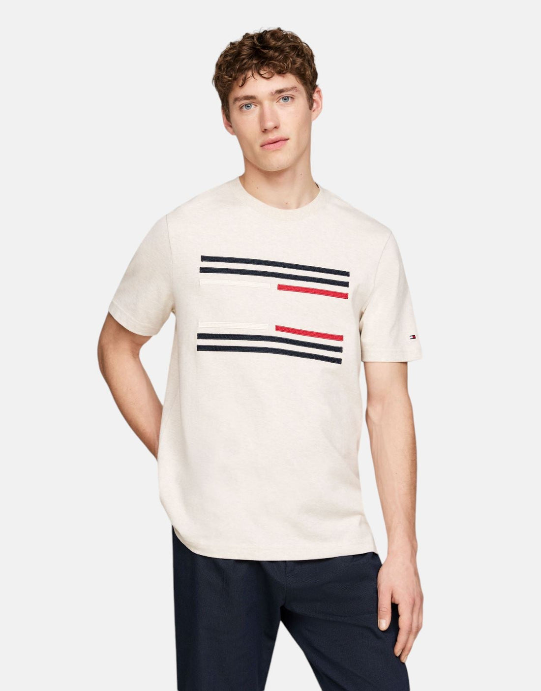 Tommy Hilfiger Grossgrain Flag White T-Shirt